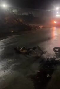 Motorcyclist dies after fiery collision with pickup