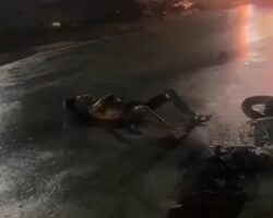 Motorcyclist dies after fiery collision with pickup