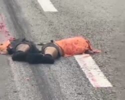 Motorcyclist torn apart in horrific crash