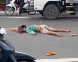 Truck crushed motorcyclist’s head