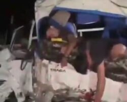 Two dead after bus collides with pickup