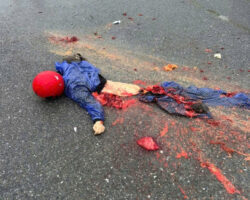 Vietnamese motorcyclist crushed by truck