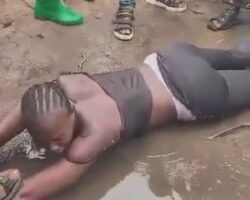 Woman flogged by soldiers and villagers
