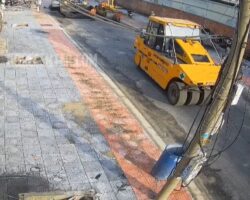 Construction worker fatally run over by road roller