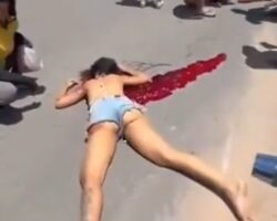 Couple thrown from motorcycle and run over by oncoming car
