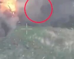 Explosion sends Russian soldier flying #5