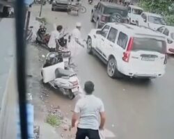 Gangster fleeing police struck coconut vendor