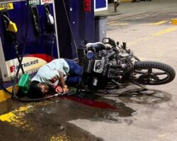 Man gunned down while refueling his motorcycle