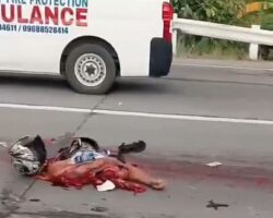 Motorcyclist crushed in half in fatal accident