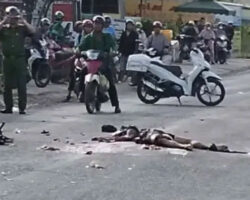 Motorcyclist loses control while overtaking tanker, gets run over