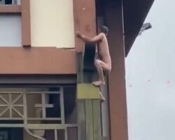 Naked man falls to his death while fleeing his married lover’s apartment