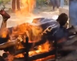 Public cremation of deceased person