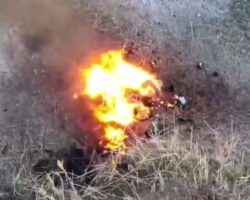 Russian soldier burns alive after drone strike #2