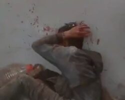 Thief brutally beaten with sticks and stones