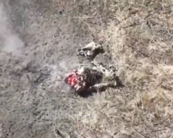 Ukrainian soilder torn apart by Russian drone