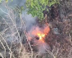 Ukrainian soldier burns to death after Russian drone strike
