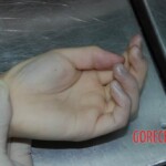Naked dead girl in morgue