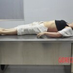 Woman in morgue