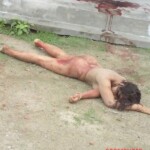 Raped naked woman