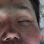 Dead woman in red dress