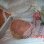 Pretty blonde in coffin