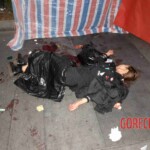 Woman feel from building