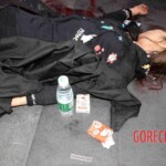 Woman feel from building