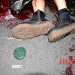 Woman feel from building