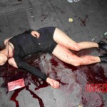 Woman feel from building