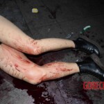 Woman feel from building