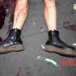 Woman feel from building