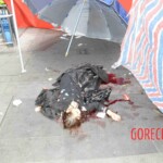 Woman feel from building