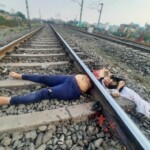 Woman cut in half by train