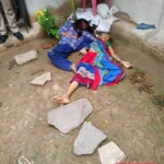 Banda: Bodies of a woman and her mother can be seen after a 32-year-old man who allegedly shot them dead before killing himself in Uttar Pradesh's Banda district on July 29, 2019. (Photo: IANS) Dead woman