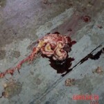 Young woman on motorcycle crushed by truck