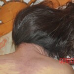 Naked dead lady in bed