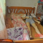 Naked dead lady in bed