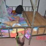 Strangled raped woman with cut nipple