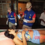 Murdered woman on pool table