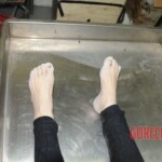 Drowned woman in morgue