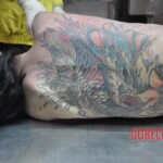 Dead skinny tattooed girl