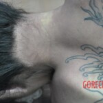 Dead skinny tattooed girl