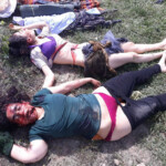 Dead female Kurdish soldier