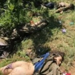 Dead female Kurdish soldier