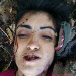 Dead female Kurdish soldier