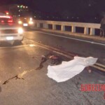 Motorcyclist cut in half