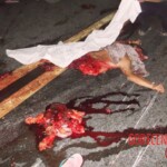 Motorcyclist cut in half