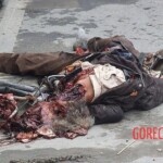 Bloody end of cyclist