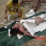 Drowned and bloated Thai woman