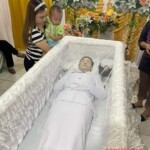 Funeral of Asian woman in uniform